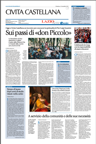 Avvenire - pagina diocesana del 26/11/2023